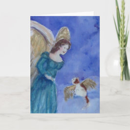 Irish Angel och Cat Angel Blank Greeting Card Kort