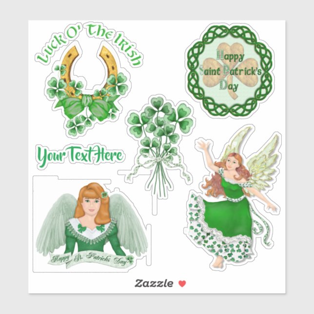 Irish Angel Shamrock Vinyl Set Klistermärken (Ark)