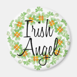 Irish Angel Shamrock Wand Magnet