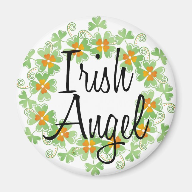 Irish Angel Shamrock Wand Magnet (Framsidan)