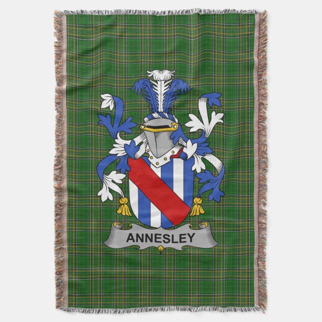 Irish Annesley Jackar om Arm Family Crest Ireland Filt (Framsidan Vertikal)
