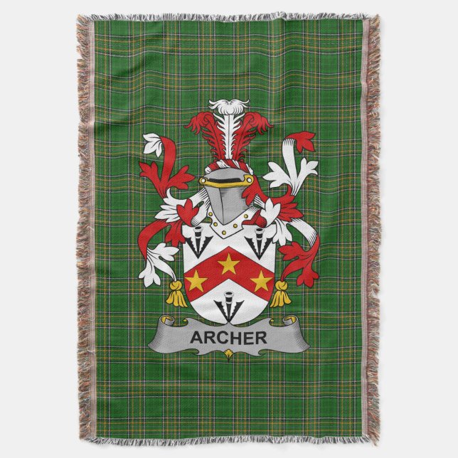 Irish Archer Jackar Arm Family Crest Ireland Filt (Framsidan Vertikal)