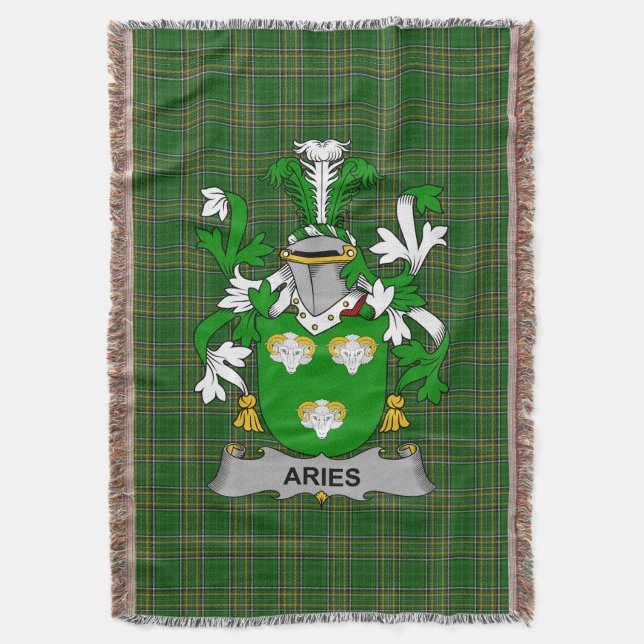 Irish Aries Jackar Arm Family Crest Ireland Filt (Framsidan Vertikal)