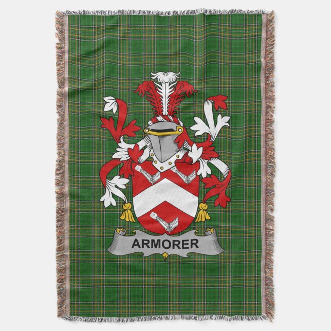 Irish Armorer Jackar Arm Family Crest Ireland Filt (Framsidan Vertikal)