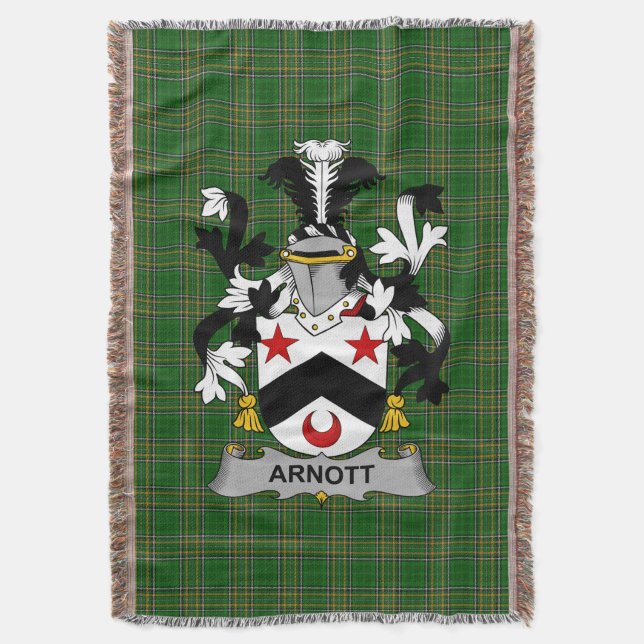 Irish Arnott Jackar om Arm Family Crest Ireland Filt (Framsidan Vertikal)