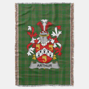 Irish Arthur Jackar om Arm Family Crest Ireland Filt