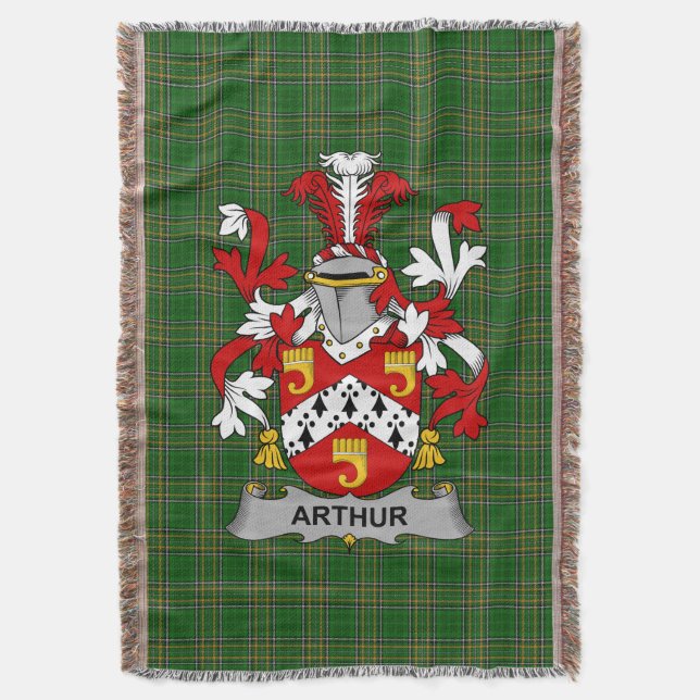 Irish Arthur Jackar om Arm Family Crest Ireland Filt (Framsidan Vertikal)