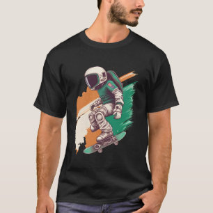 Irish Astronaut Skater Galaxy Skateboard Space Bo T Shirt