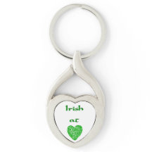 Irish at Heart Grönt Heart-Shaped Keychain