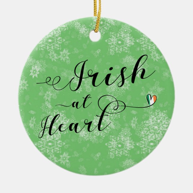 Irish at Heart, Julgran Ornament, Irland Julgransprydnad Keramik (Framsidan)