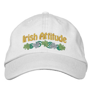 Irish Attitude and Shamrocks Broderad Keps