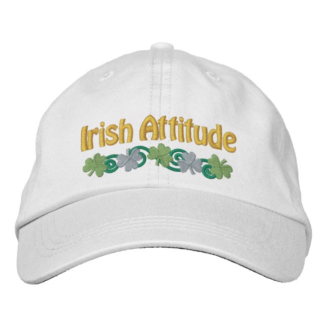 Irish Attitude and Shamrocks Broderad Keps (Framsida)