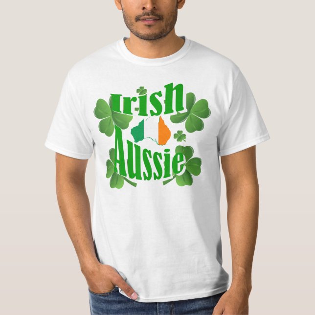 Irish Aussie patriotic, St patrick's day Tee Shirt (Framsida)