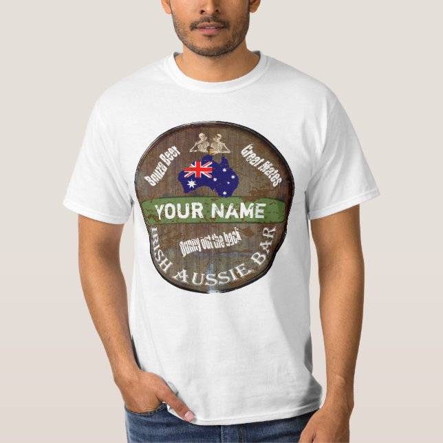 Irish Aussie pub-tecken T-shirt (Framsida)