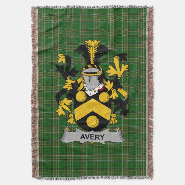 Irish Avery Jackar Arm Family Crest Ireland Filt (Framsidan Vertikal)