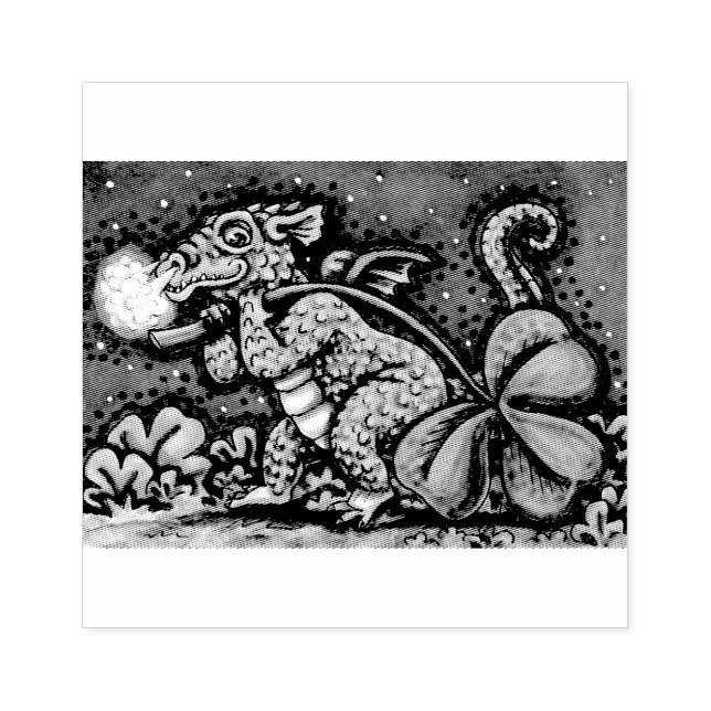 IRISH BABY DRAGON, ST. PATRICK'S DAY GUBBER FRIMÄR STÄMPEL (Tryck)