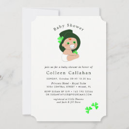Irish Baby Leprechaun Lucky Shamrock Baby Shower Inbjudningar