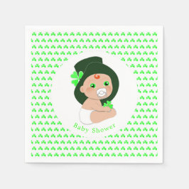 Irish Baby Leprechaun Lucky Shamrock Baby Shower Pappersservett