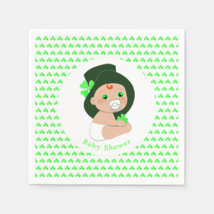 Irish Baby Leprechaun Lucky Shamrock Baby Shower Pappersservett