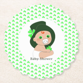 Irish Baby Leprechaun Lucky Shamrock Baby Shower Underlägg Papper