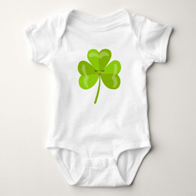 Irish Baby Lucky Shamrock St patrick's day T Shirt (Framsida)