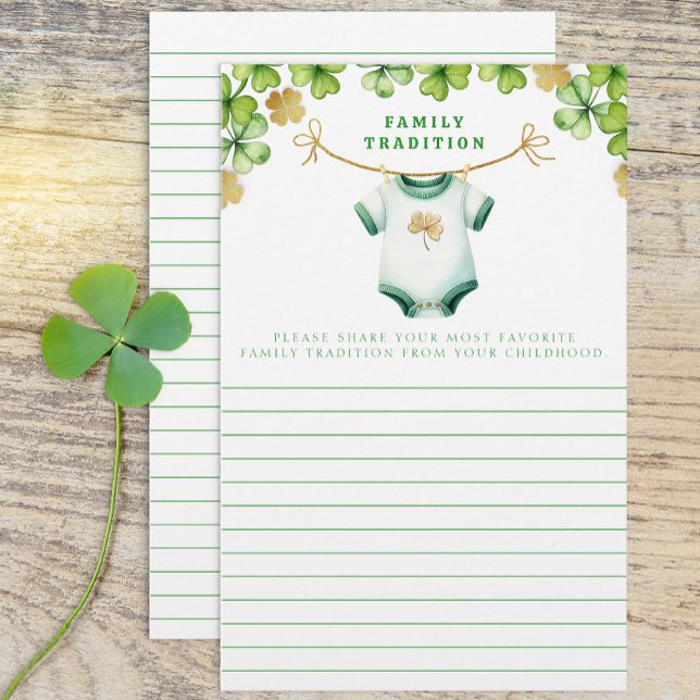 Irish Baby Shower Family Tradition Activity Lakan (Family Tradition Baby Shower Cards)