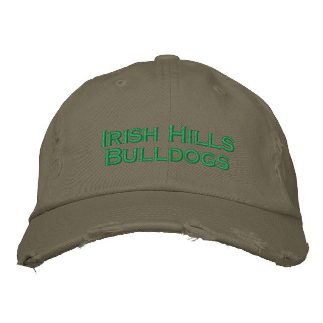 Irish Backe Bulldog Hat Broderad Keps (Framsida)