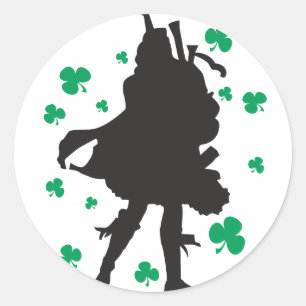 Irish Bagpiper Stickers Runt Klistermärke