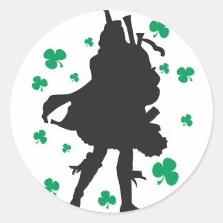 Irish Bagpiper Stickers Runt Klistermärke