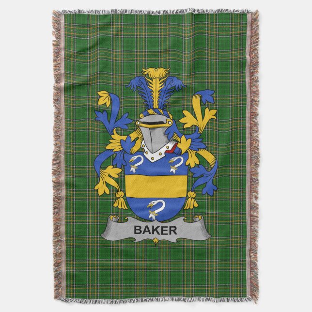 Irish Baker Jackar om Arm Family Crest Ireland Filt (Framsidan Vertikal)