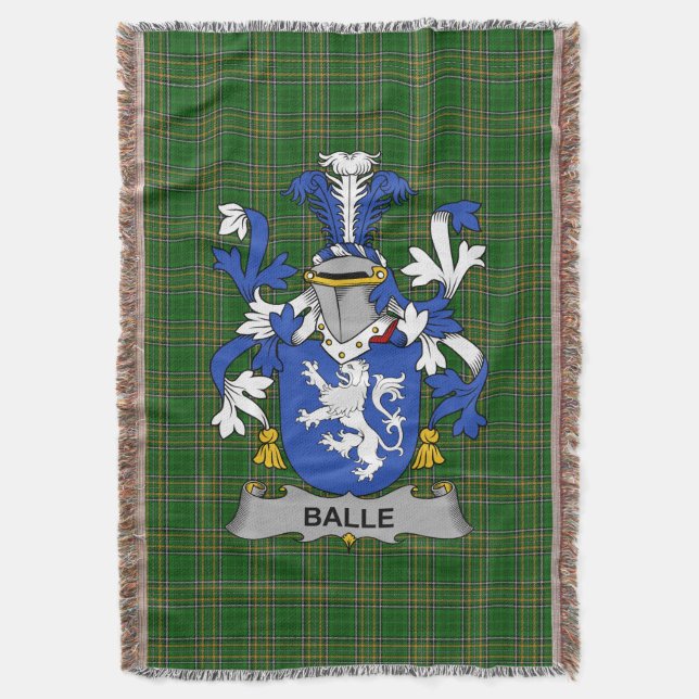 Irish Balle Jackar om Arm Family Crest Ireland Filt (Framsidan Vertikal)