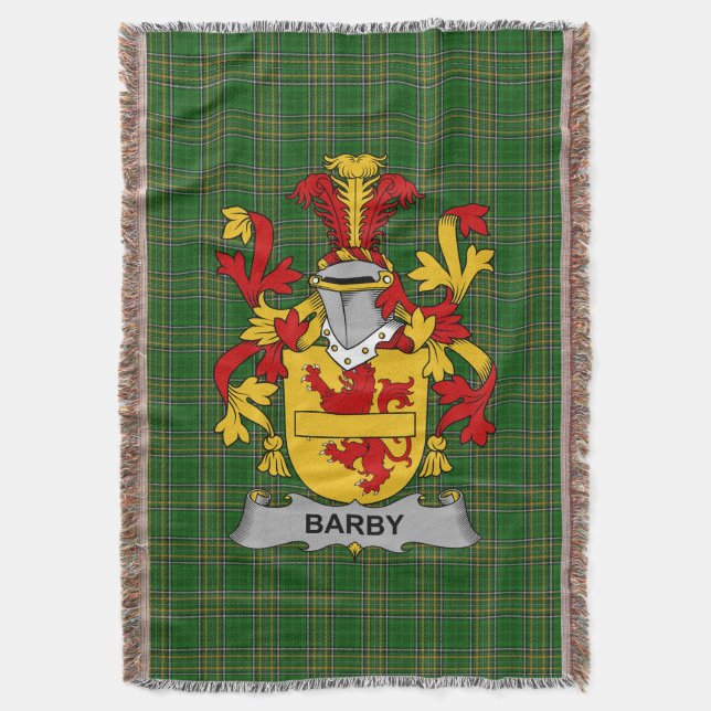 Irish Barby Jackar Arm Family Crest Ireland Filt (Framsidan Vertikal)