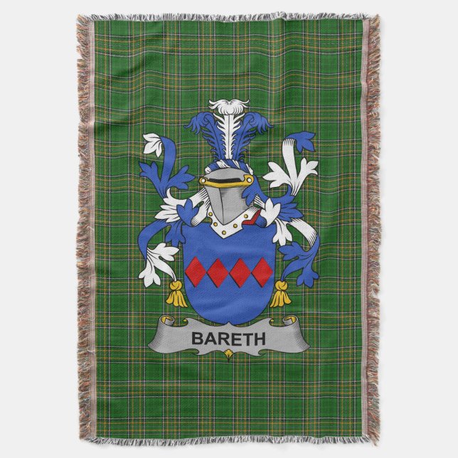 Irish Bareth Jackar om Arm Family Crest Ireland Filt (Framsidan Vertikal)