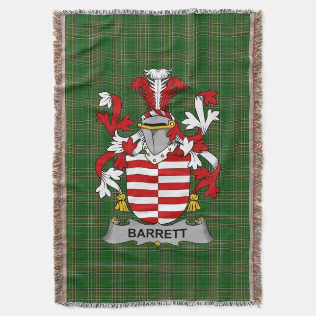 Irish Barrett Jackar om Arm Family Crest Ireland Filt (Framsidan Vertikal)