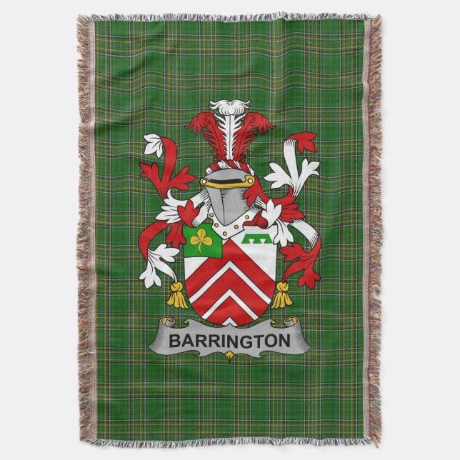 Irish Barrington Jackar om Arm Family Crest Irelan Filt (Framsidan Vertikal)