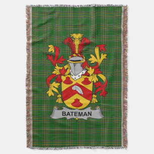 Irish Bateman Jackar om Arm Family Crest Ireland Filt