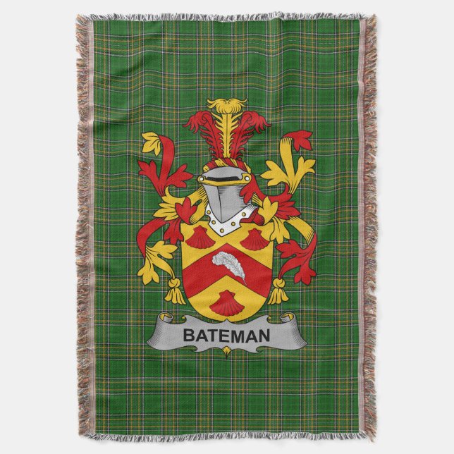 Irish Bateman Jackar om Arm Family Crest Ireland Filt (Framsidan Vertikal)