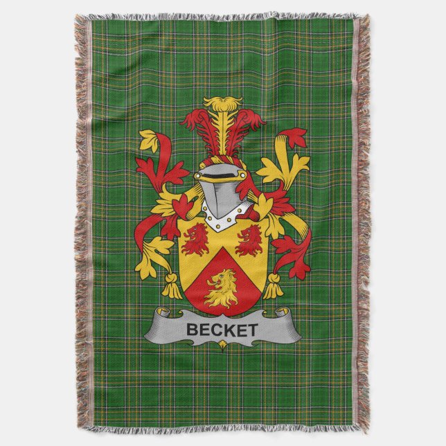 Irish Becket Jackar av Arm Family Crest Ireland Filt (Framsidan Vertikal)