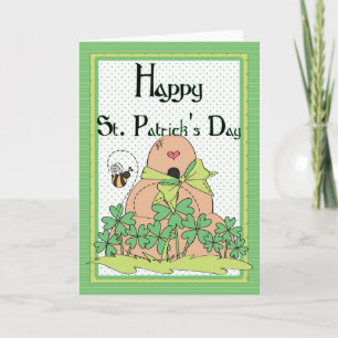 Irish Beehive w Bees Lycklig St. Patrick's Day Car Kort