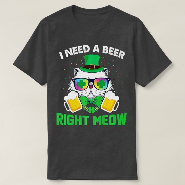 Irish Beer Cat St patricks day Drinking lustig Pre T Shirt (Design framsida)