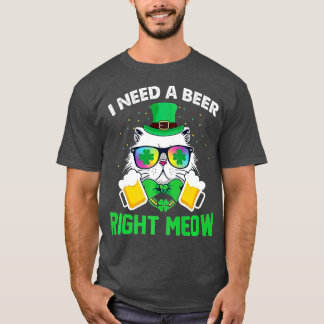 Irish Beer Cat St patricks day Drinking lustig Pre T Shirt