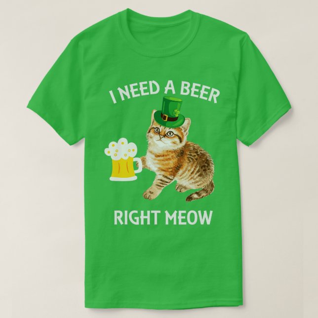Irish Beer Cat St patricks day Drinking s Gift T Shirt (Design framsida)