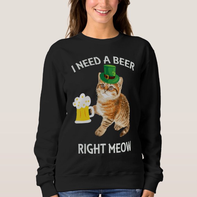 Irish Beer Cat T St patricks day Drinking Shirt (Framsida)