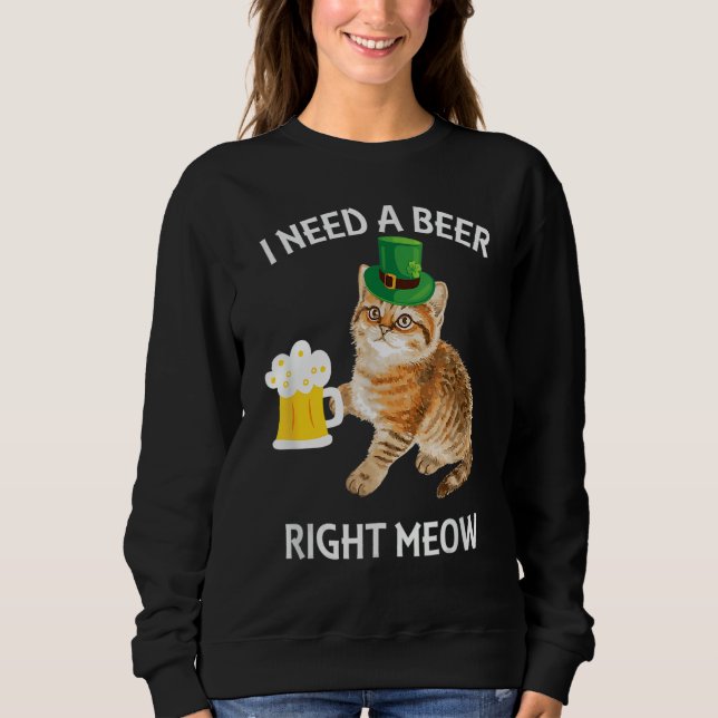 Irish Beer Cat TShirt St Patricks Day Drinking T Shirt (Framsida)