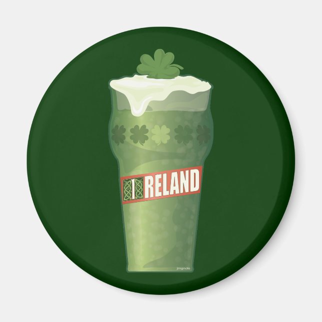Irish Beer Glass Magnet (Framsidan)