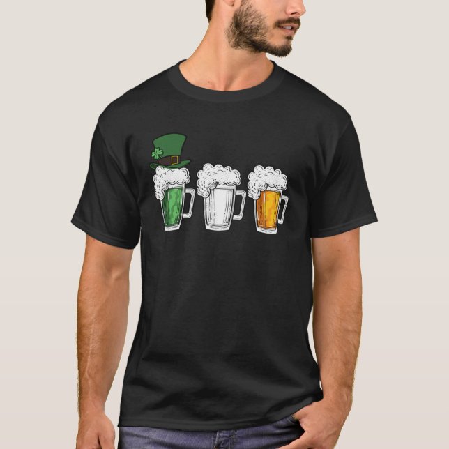 Irish Beer Ireland Flag St Patrick s Day Mens Wome T Shirt (Framsida)