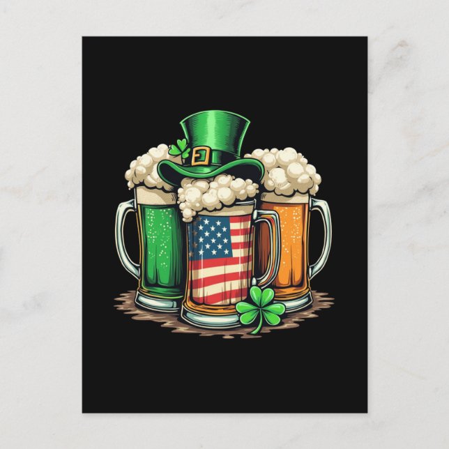 Irish Beer Ireland St patricks day Drinking Party Helg Vykort (Framsida)