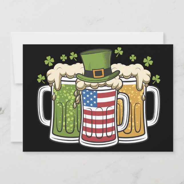 Irish Beer Ireland USA American Flagga St Patrick' Inbjudningar (Framsida)