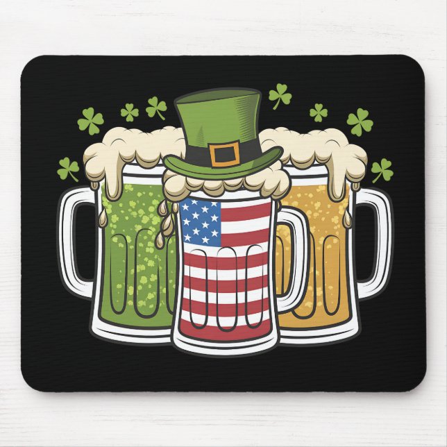 Irish Beer Ireland USA American Flagga St Patrick' Musmatta (Framsidan)
