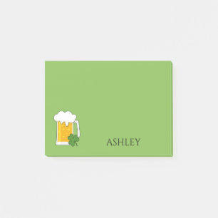 Irish Beer Mugg med Shamrock Klöver Anpassa Post-it Block